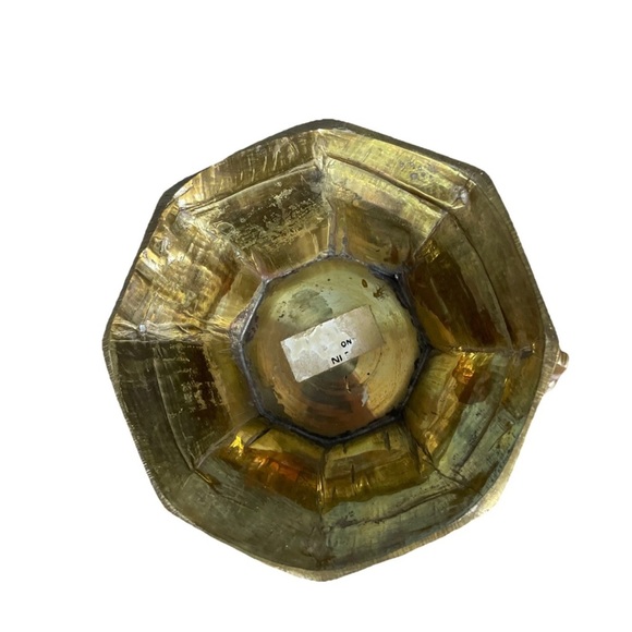 Vintage Brass Footed Pedestal Bowl Or Planter Elephant Head Detail - Picture 5 of 5